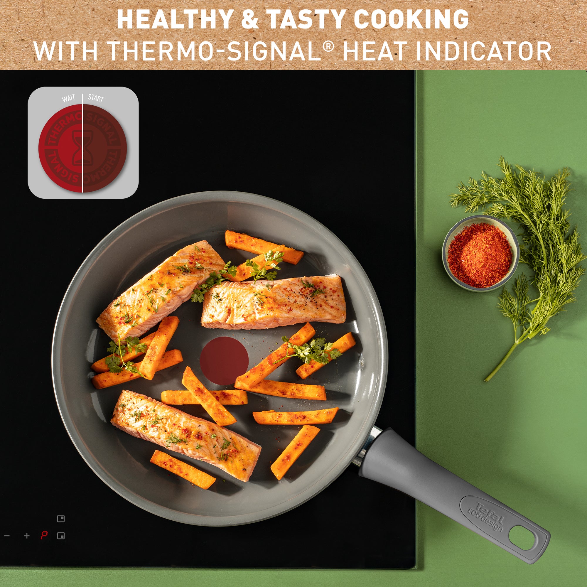 Tefal Revive Ceramic Induction Non-Stick Fry Pan 24cm - Healthy Cooking for Induction Stoves | Perfect for Sautéing, Frying & Stir-Frying