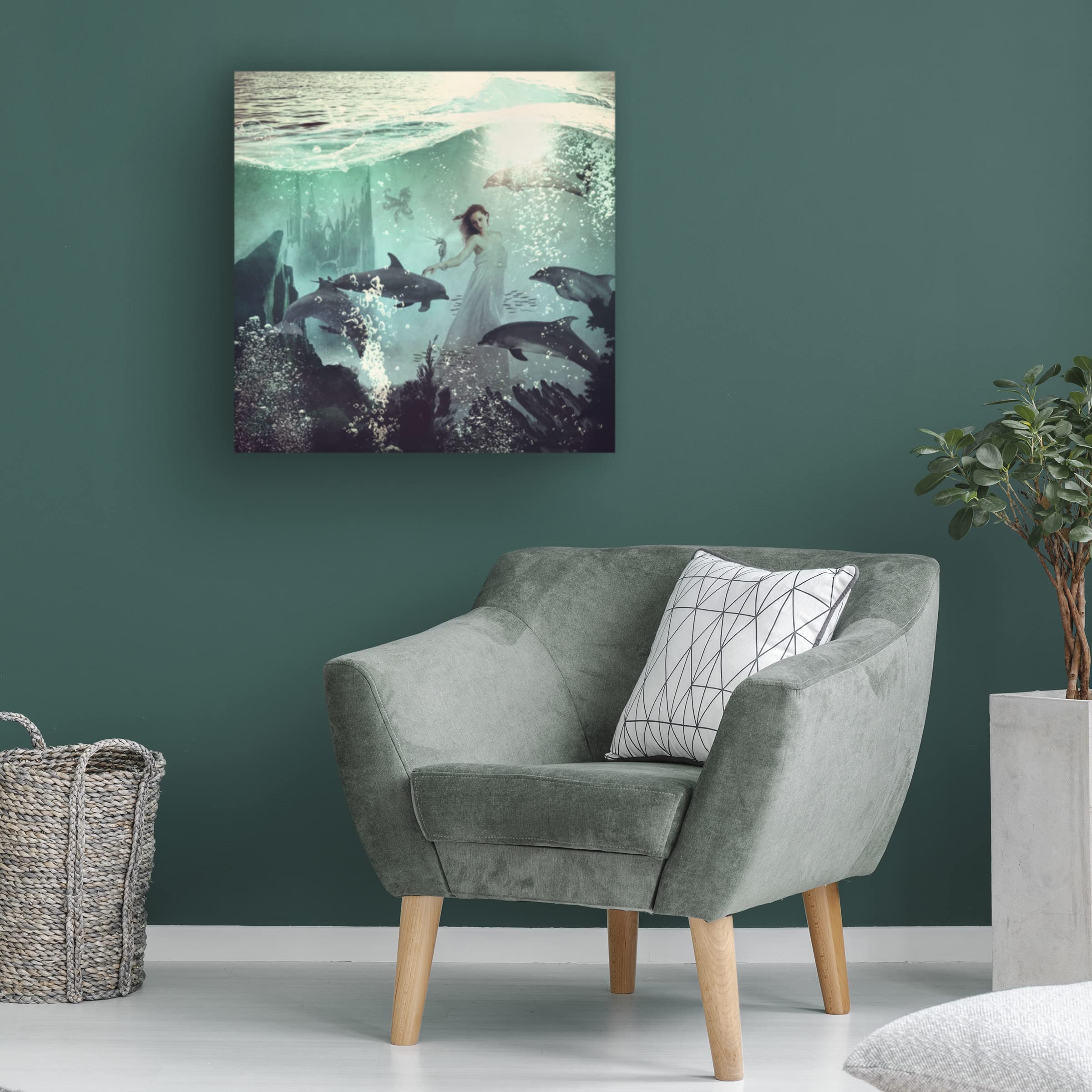 Paula Belle Flores 'The Sea Unicorn Lady' Canvas Wall Art Print - Premium Trademark Fine Art for Living Room, Bedroom & Office Decor