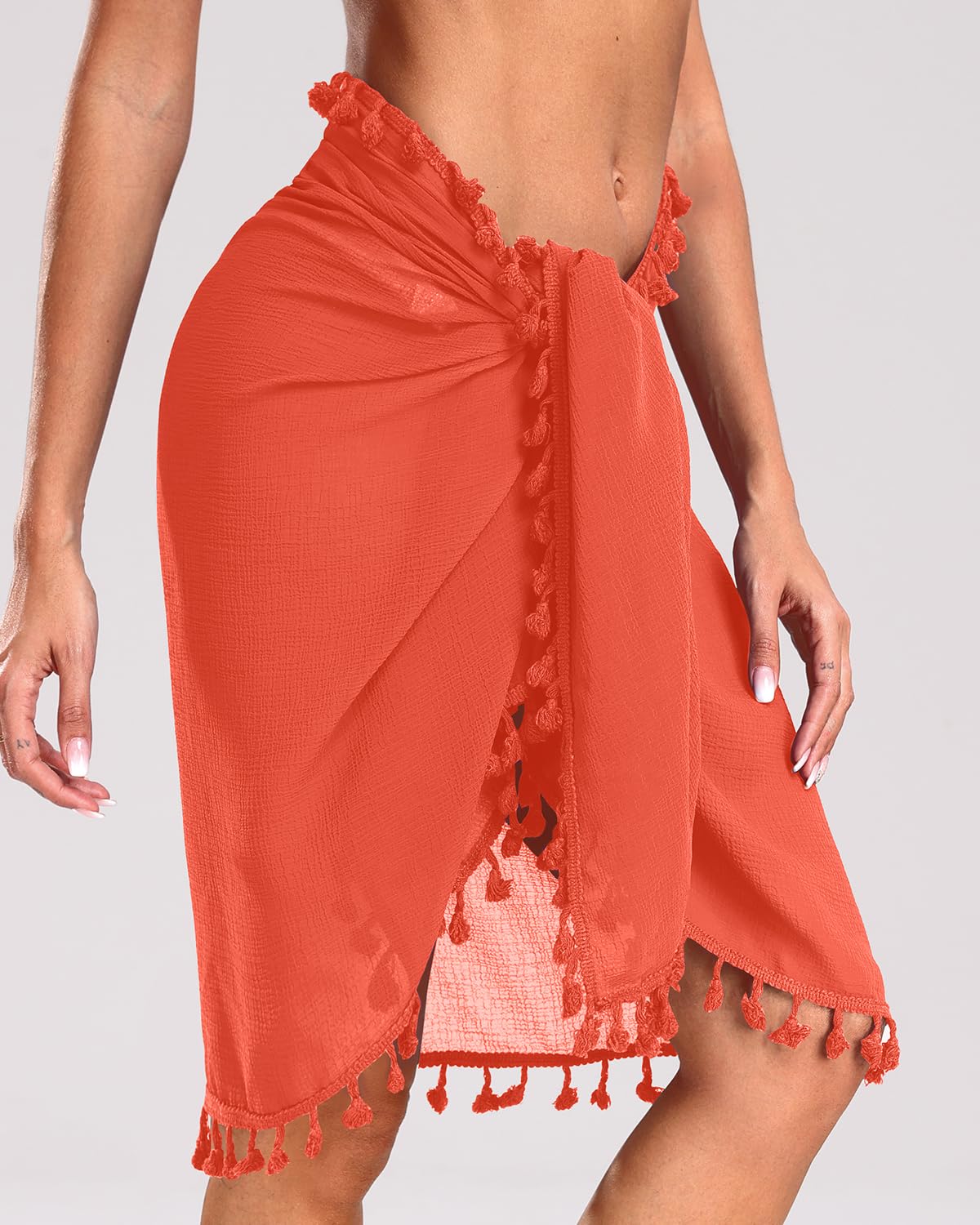 Holipick Women's Beach Sarong Cover Up - Stylish Swimsuit Wrap Skirt with Tassels for Pool, Vacation & Summer Outfits