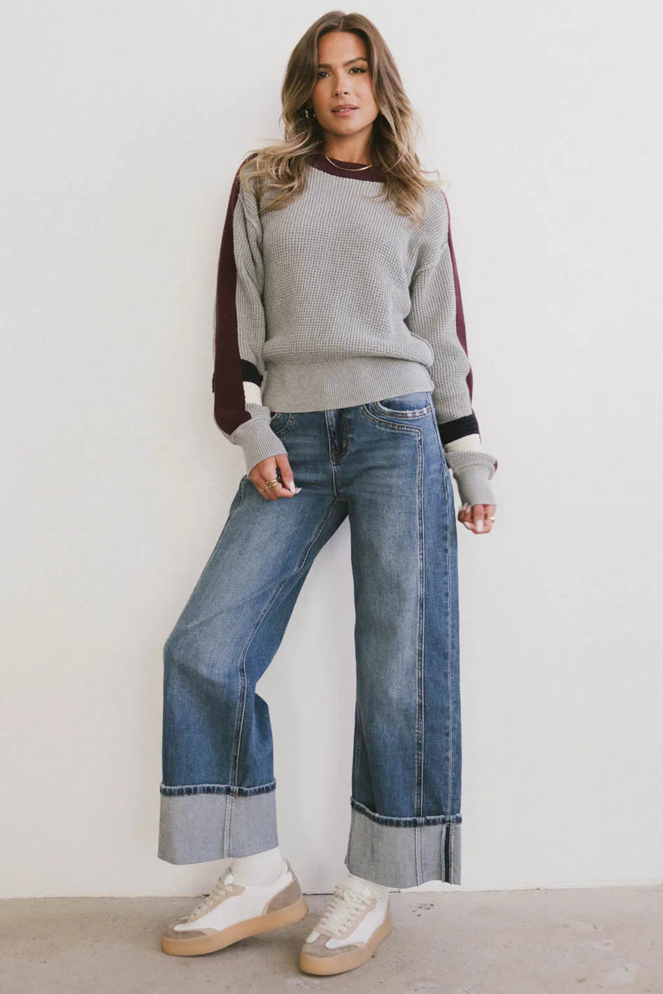 Fenna Women's High Waist Cuffed Wide Leg Jeans - Stretchy Denim Pants for Casual & Chic Outfits | Perfect for Work, Date Night & Weekend Wear