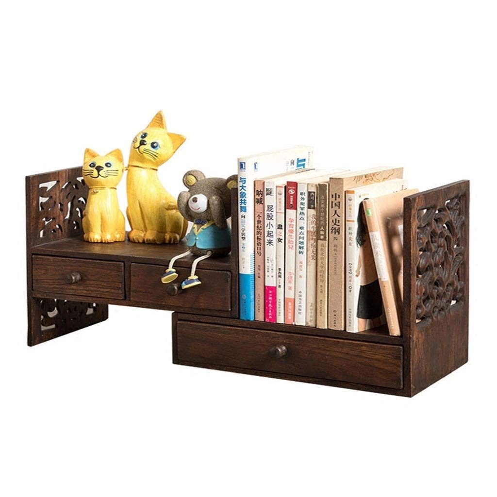 Small Bookcase for Kids - Compact Desktop Bookshelf with Storage, 34x20x29cm, Brown - Perfect for Home Office, Bedroom, and Study Room Organization