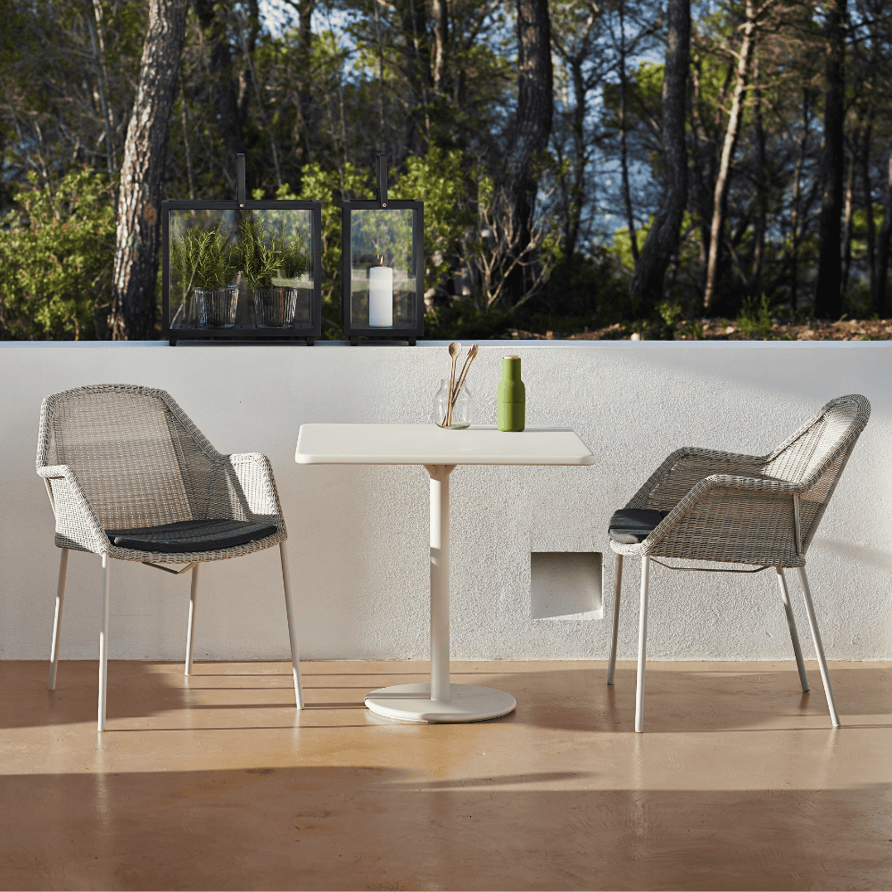 Breeze Stackable Outdoor Dining Armchair Set of 2 - Weather-Resistant Patio Chairs for Backyard, Poolside & Garden Relaxation