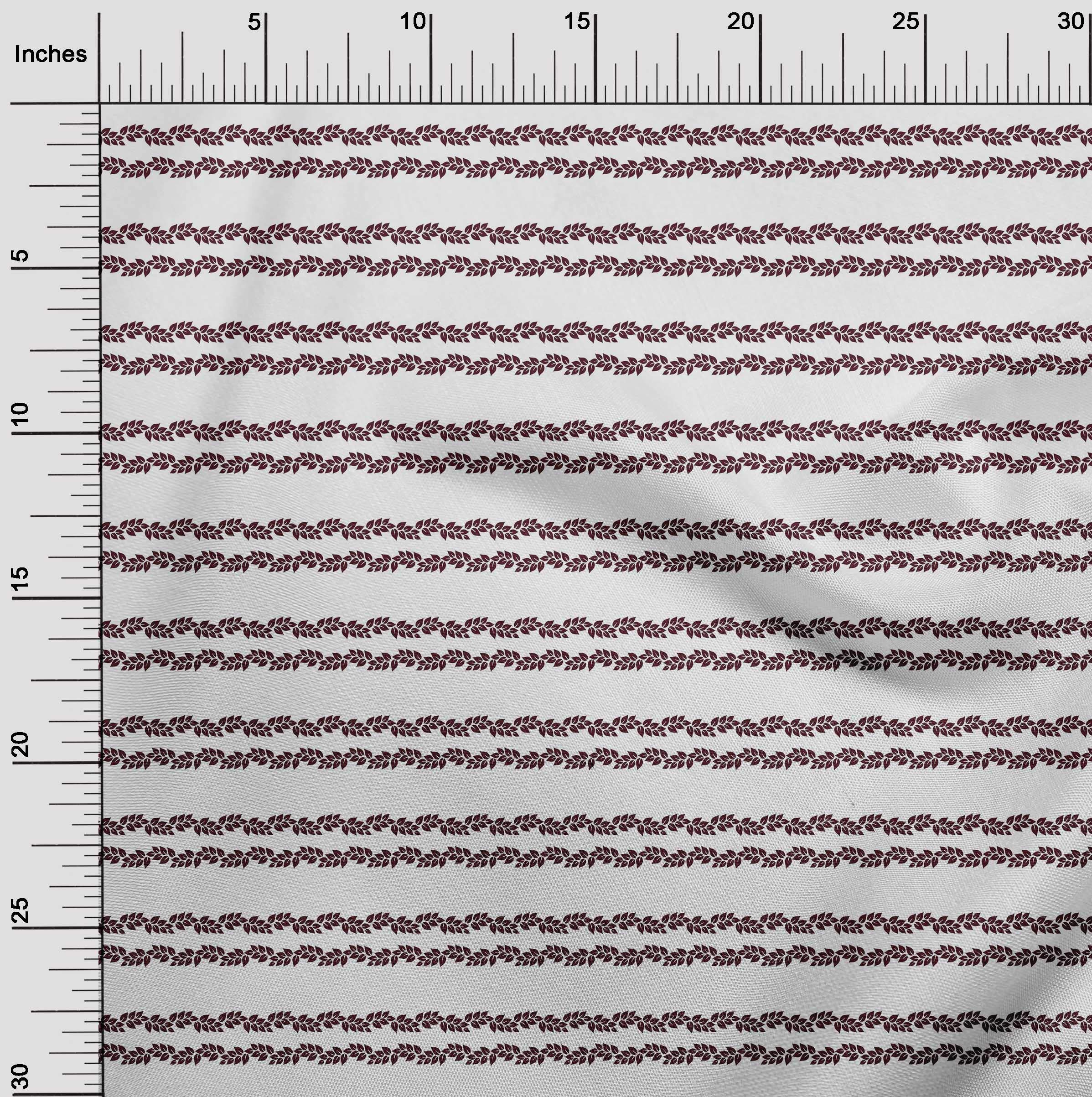 Premium Cotton Silk Blend Maroon Fabric with Leaf Print - 42 Inch Wide for DIY Clothing, Dresses, and Home Decor Sewing Projects | OneOone Fabric by The Yard