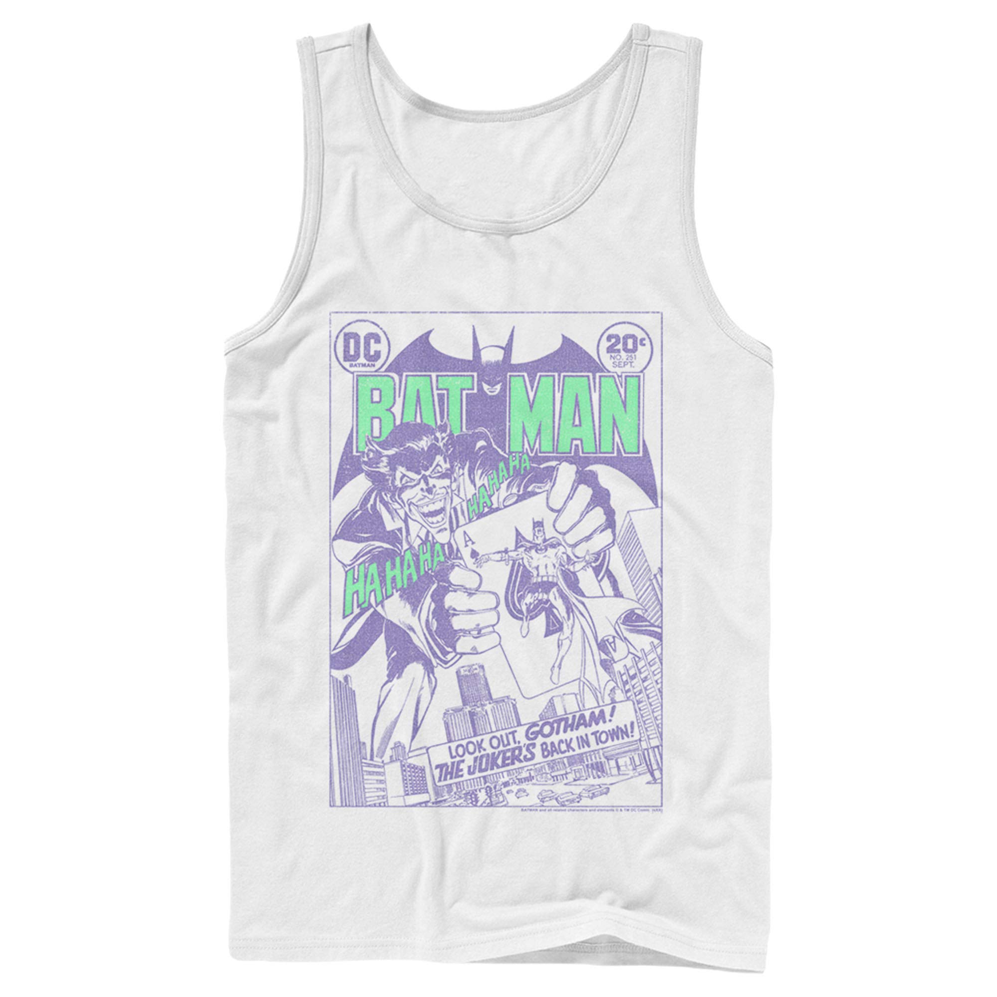 Batman Joker Back in Town Men's Graphic Tank Top - Cool Superhero Comic Tee for Cosplay, Comic Con & Casual Wear