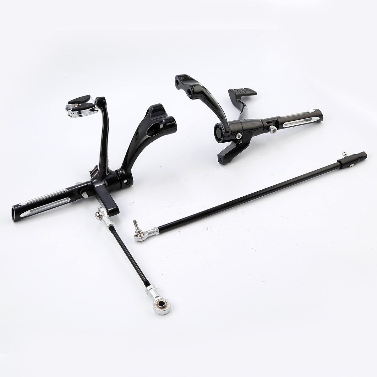 Harley-Davidson Sportster 1200/883 Forward Control Foot Pegs Levers Linkage Kit (2014-2022 Models) - Black | Easy Installation & Improved Riding Comfort for Cruiser Motorcycles