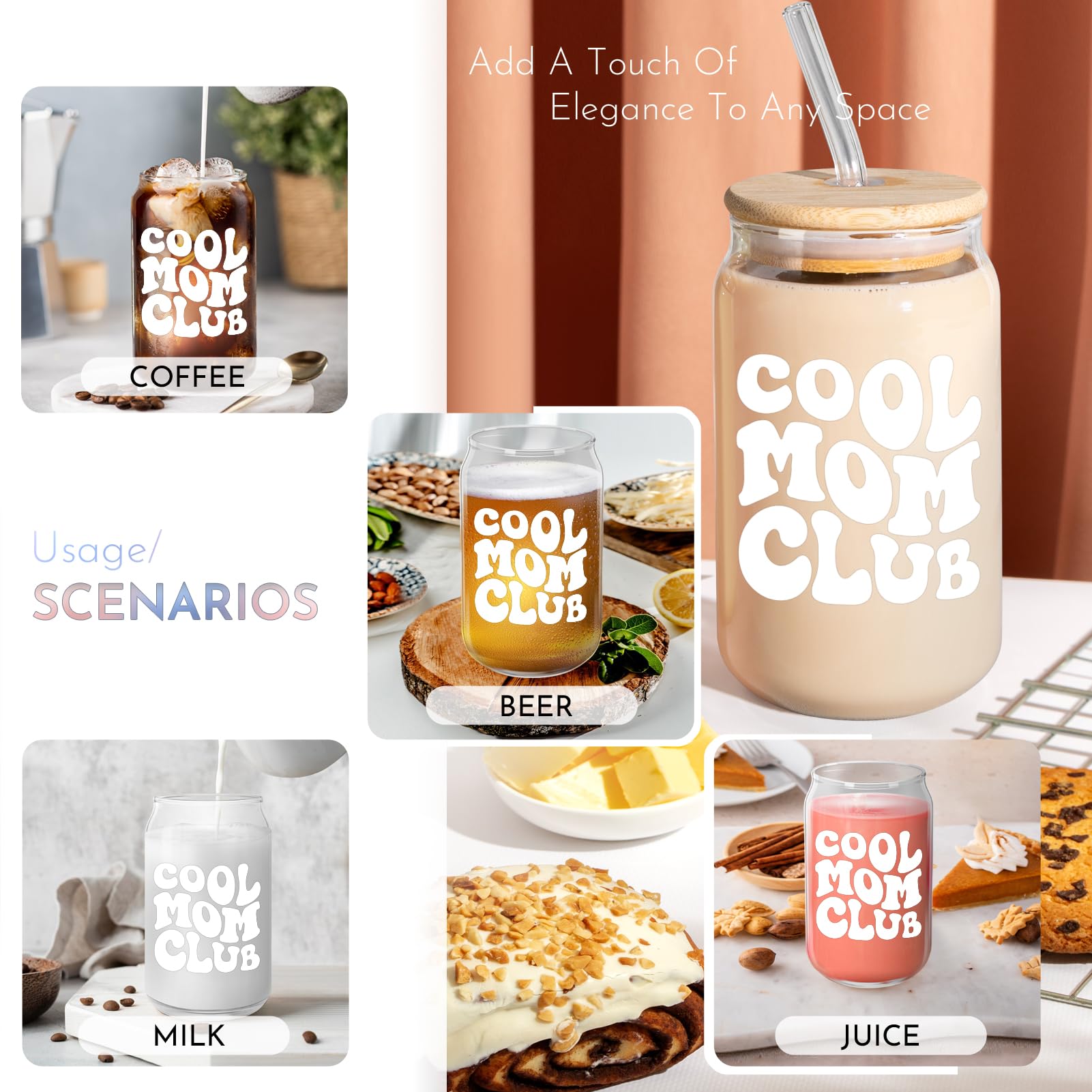 Funny Mom Gifts from Daughter or Son - AGOT 16 Oz Coffee Glass for Mother's Day, Birthday, Christmas - Perfect Gift for Mom, Mother-in-Law & Bonus Moms - Great for Coffee Lovers & Cool Mom Club Members