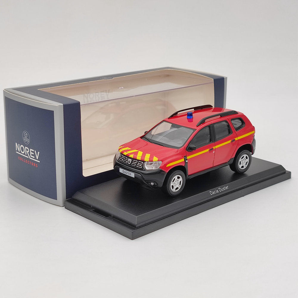 1/43 Scale Norev Dacia Duster Fire Brigade POMPIERS 2020 Red Diecast Model Car - Collectible Fire Truck Toy for Adults & Kids - Perfect for Christmas Gifts, Display & Model Car Collections