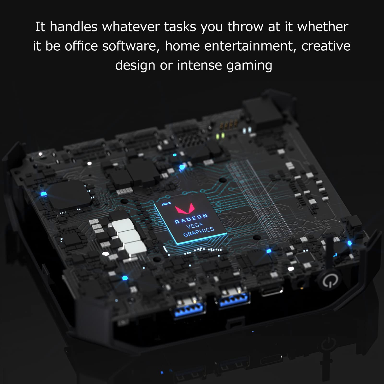 Lechnical KB4 Mini PC - AMD Ryzen 7 3750H, 16GB/512GB, Vega 10 GPU for Home & Office