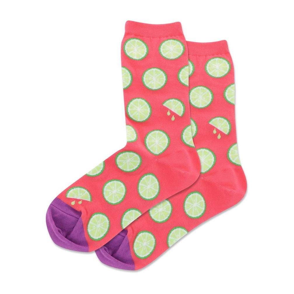 Hotsox Women's Citrus Crew Socks 1 Pair - Comfortable Cotton Socks for Women Size 9-11 - Perfect for Casual Wear, Workouts & Everyday Use