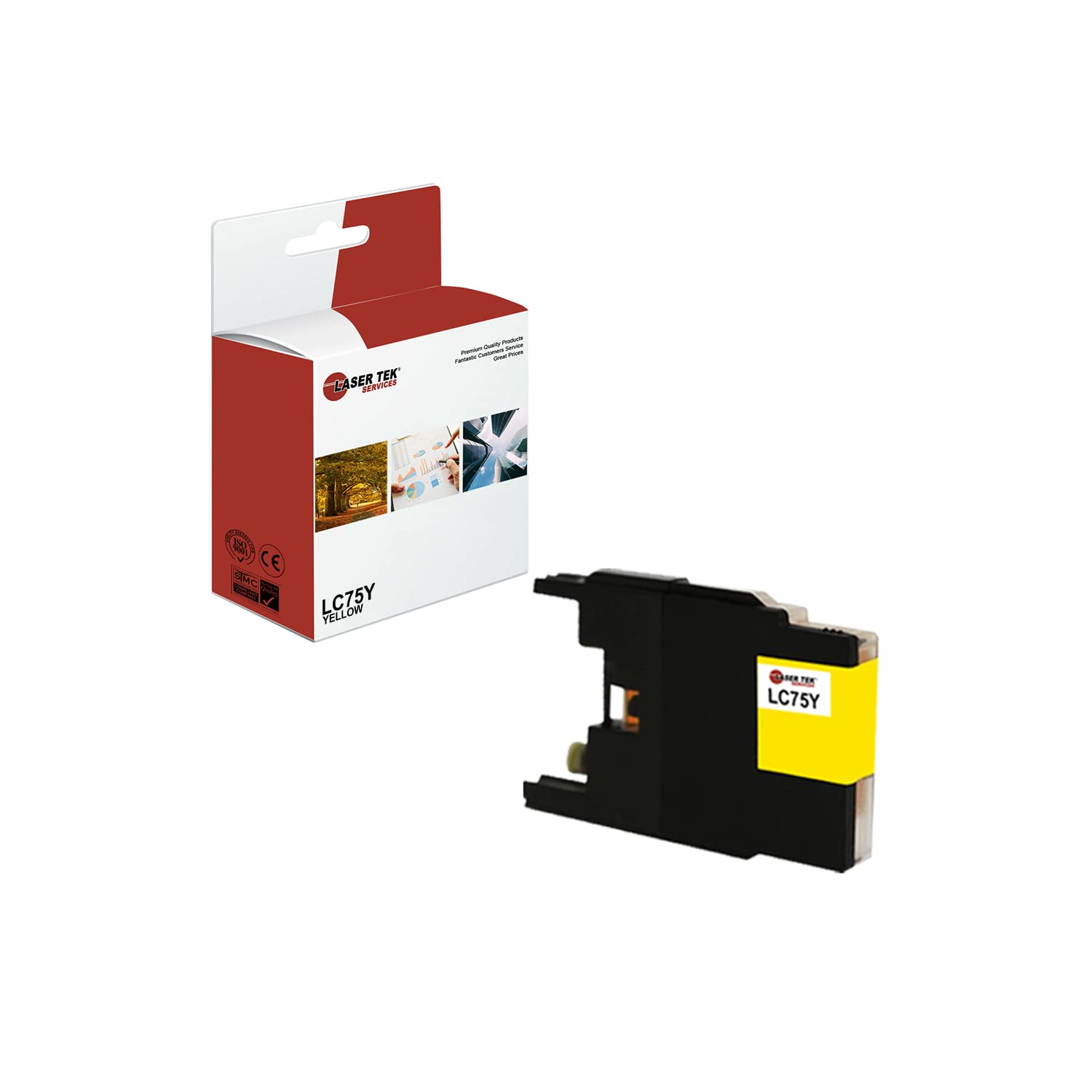 Brother LC-75 LC75Y Compatible Ink Cartridge Replacement (Yellow, 1 Pack, 600 Pages) - Works with Brother MFCJ6510DW & J6710DW Printers - Ideal for Home Office Printing & Document Projects