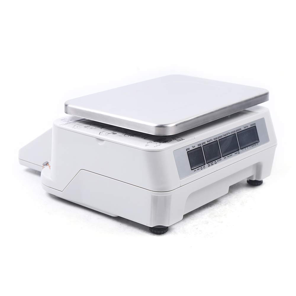66LB 30KG Digital Price Computing Scale with Printer - Portable Commercial Food Scale for Meat, Kitchen, Deli, Supermarket & Retail Stores - Accurate Weighing Solution for Groceries, Butcher Shops & Farmers Markets (US Stock)