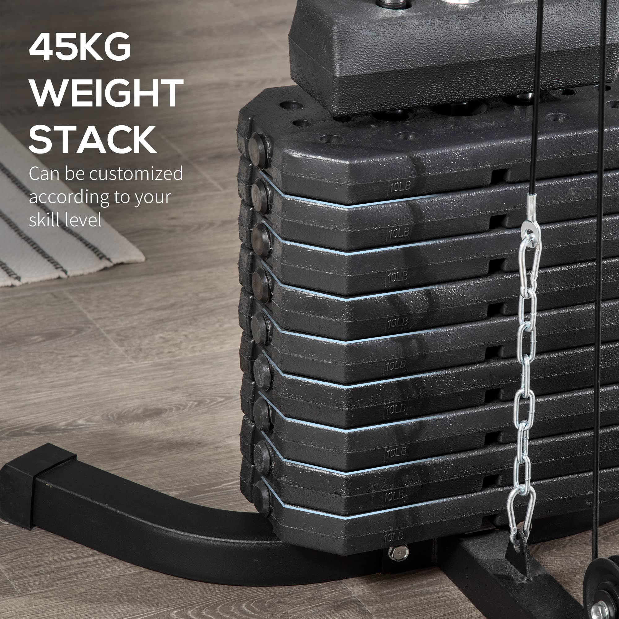 Soozier Home Gym with 100Lbs Weight Stack - Full Body Workout for Home Fitness