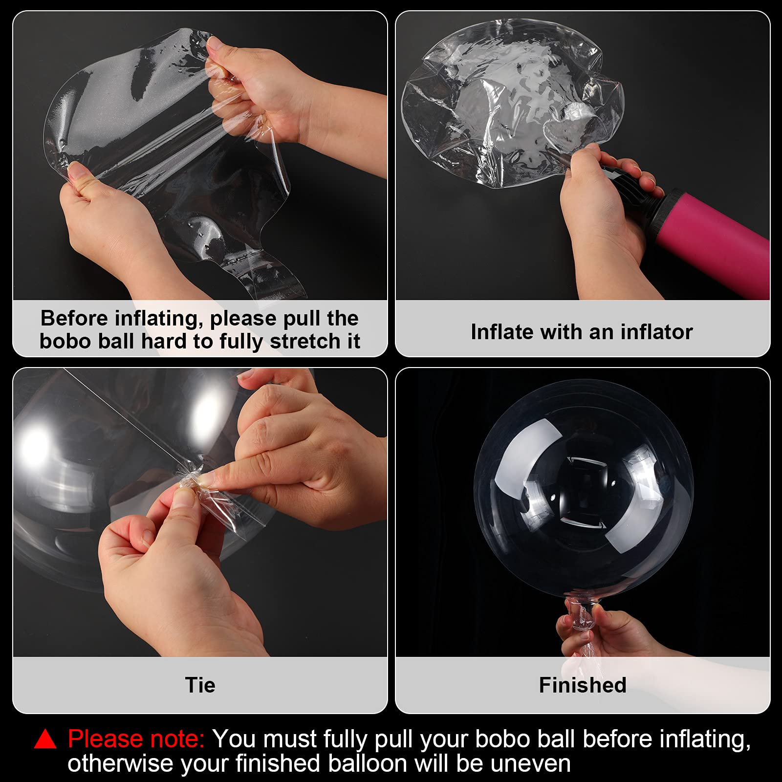 Sumind 40 Pcs Clear Bobo Balloons - Transparent Bubble Balloons for Stuffing (10/18/20/24 Inch) - Perfect for Valentine's Day, Christmas, Wedding & Birthday Party Decorations - Great for Balloon Arches, Centerpieces & Photo Backdrops