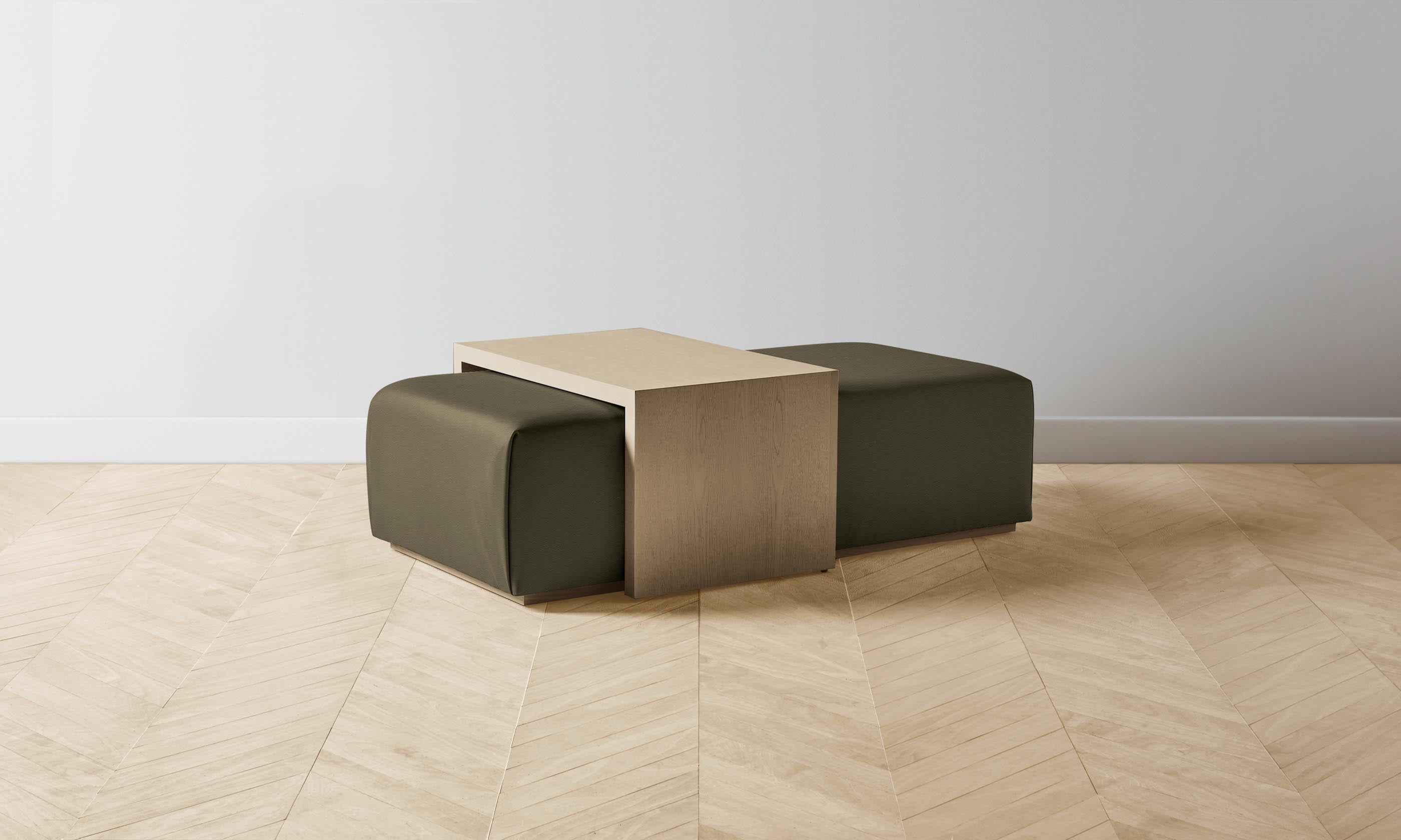 Bowery Ottoman - Pebbled Leather Truffle Brown Storage Footrest - Perfect for Living Room, Bedroom & Office