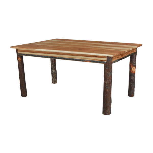 Premium Solid Wood Hickory Farmhouse Dining Table - Rustic Kitchen & Dining Room Furniture for Family Gatherings & Entertaining
