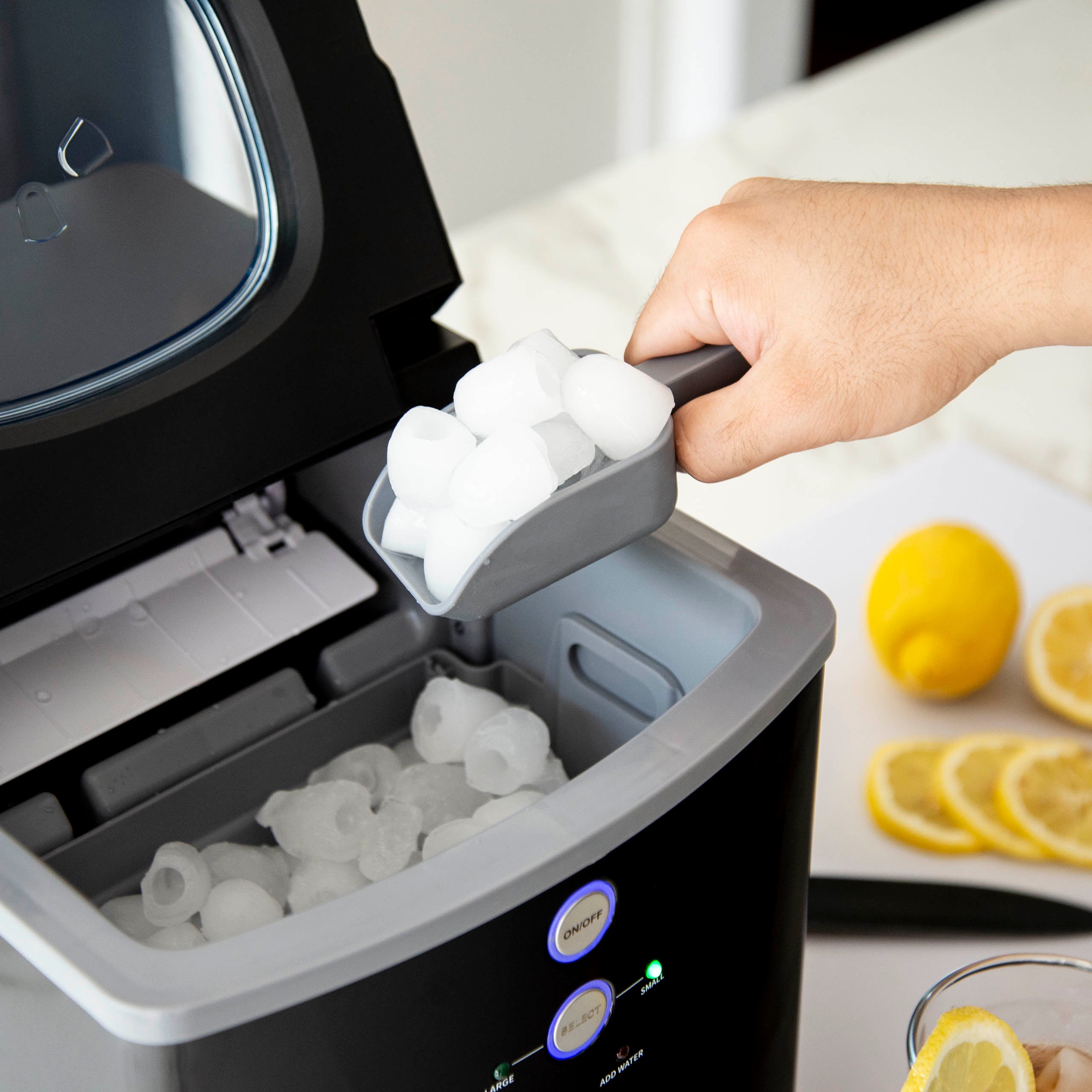 Newair® Countertop Ice Maker - 33 lbs/day, Bullet Ice, Fast & Quiet, Perfect for Home, Office, or Outdoor Use - Black