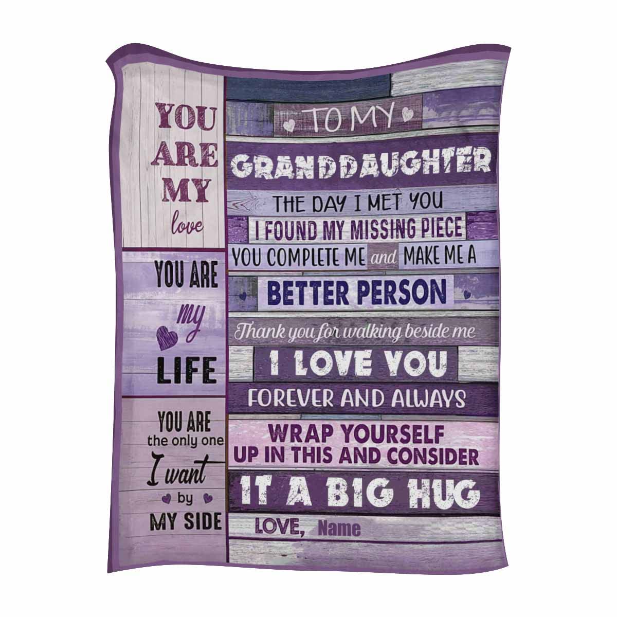 Personalized Grandma Gift Blanket for Granddaughter - Custom Name 