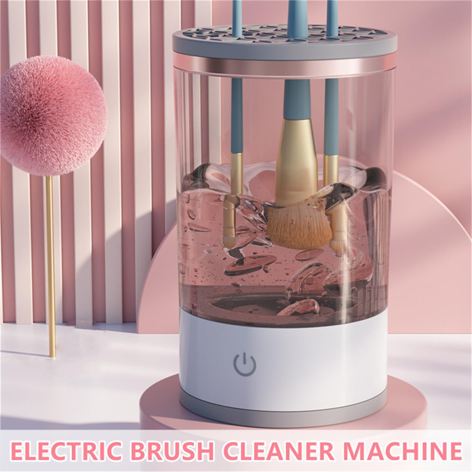 Electric Makeup Brush Cleaner Machine - Fast & Hygienic Cleaning for All Brush Types | 1-Pack White | Perfect for Home, Salon & Travel Use | Keeps Skin Healthy