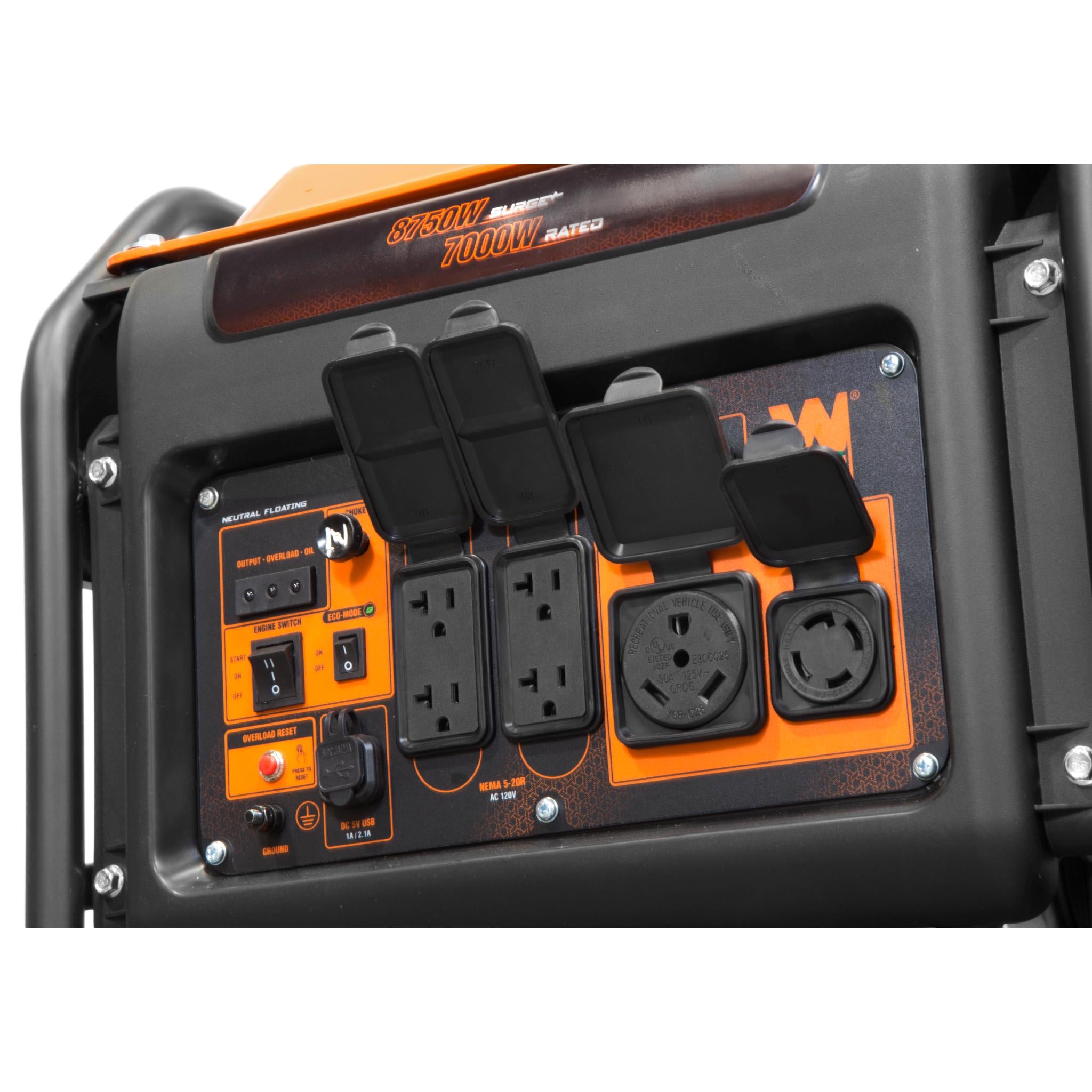**WEN GN875i 8750-Watt Portable Inverter Generator with Electric Start - 120V/240V RV Ready, CARB Compliant - Ideal for Camping, Home Backup & Outdoor Power Needs**