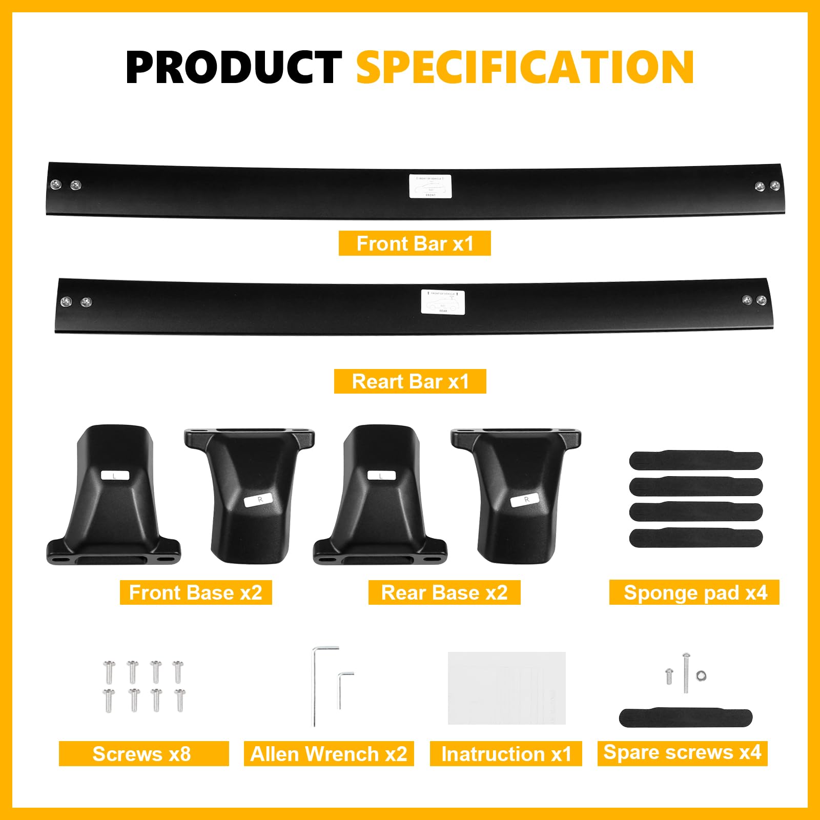 Heavy Duty 220lbs Aluminum Roof Rack Cross Bars for Honda CR-V 2023 2024 2025 | Universal Metal Roof Rail System for Snowboards, Skis, Canoes, Kayaks, Bikes & Cargo | Perfect for Road Trips, Camping & Outdoor Adventures