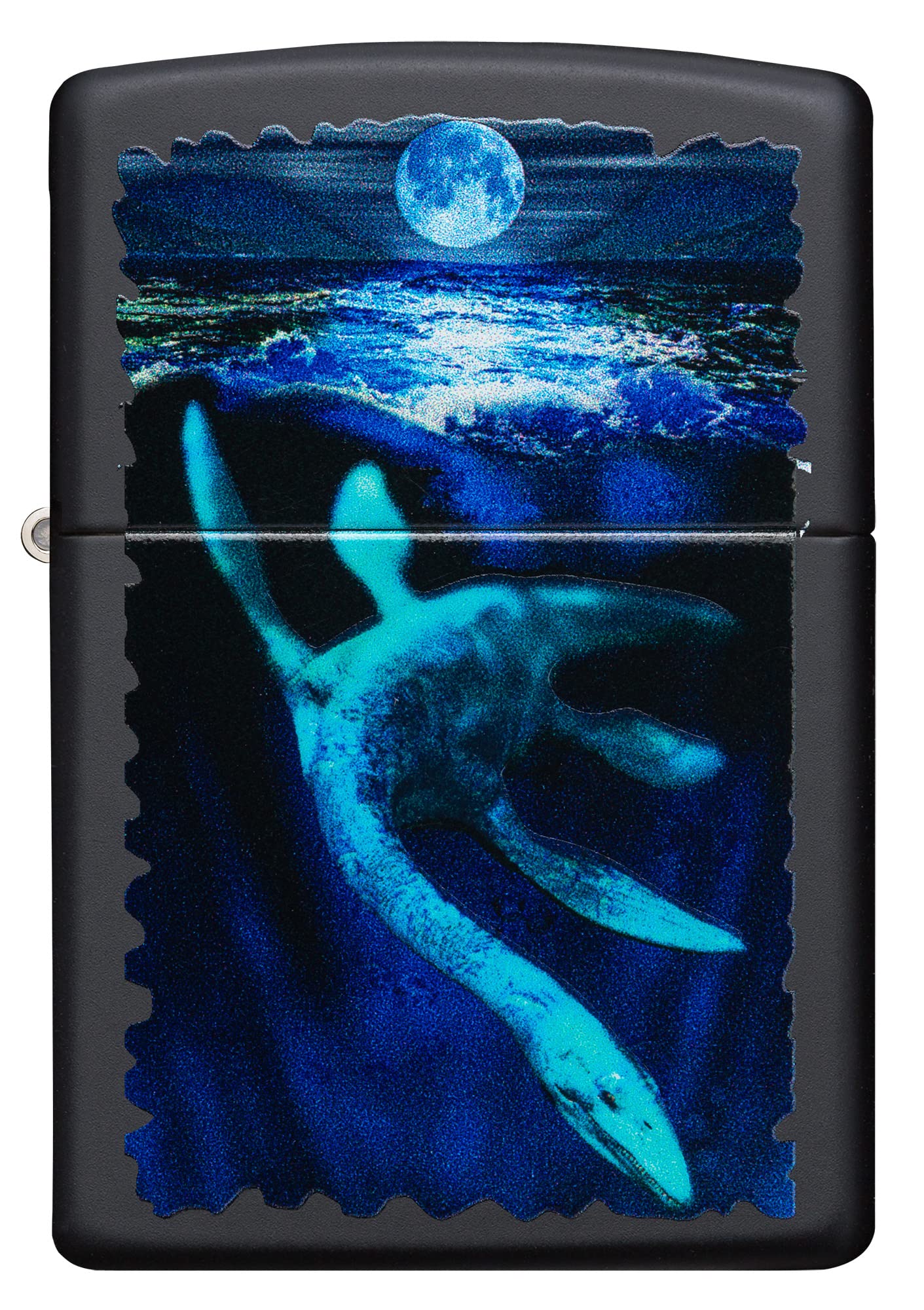 Zippo Black Light Loch Ness Monster Design Windproof Pocket Lighter - Perfect for Camping, Hiking & Outdoor Adventures