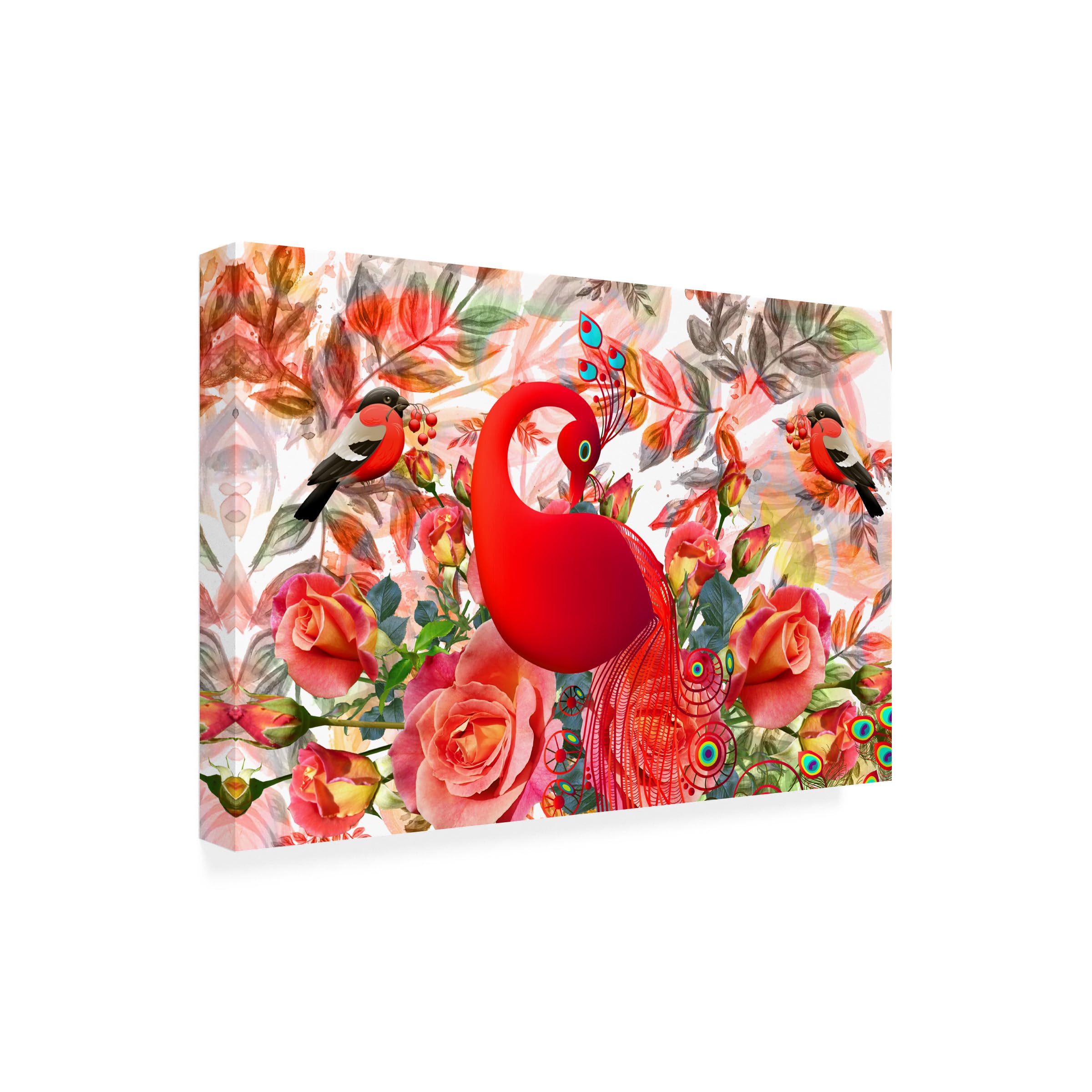 Trademark Fine Art 'Red Garden' Canvas Wall Art by Ata Alishahi - Vibrant Floral Painting for Living Room, Bedroom & Office Decor