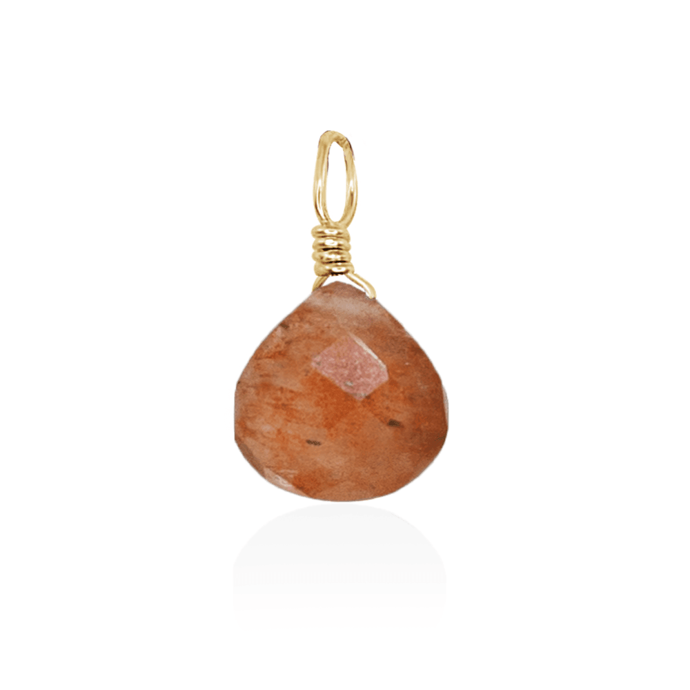Tiny Sunstone Teardrop Gemstone Pendant Necklace - Natural Healing Crystal Jewelry for Women - Perfect for Meditation, Yoga & Spiritual Gifts