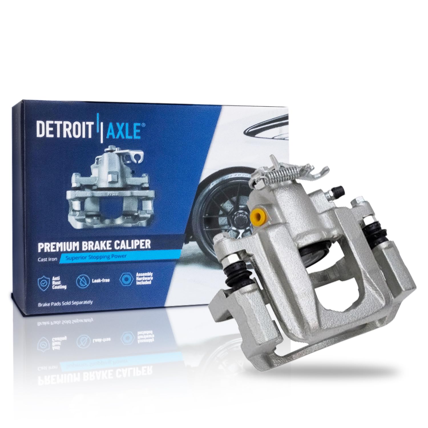 Detroit Axle Rear Right Brake Caliper Replacement for 2008-2012 Chrysler Town & Country, Dodge Grand Caravan 2009-2012, VW Routan 2012, Ram C/V - Passenger Side Disc Brake Caliper with Bracket - Perfect for DIY Car Repairs & Brake System Maintenance