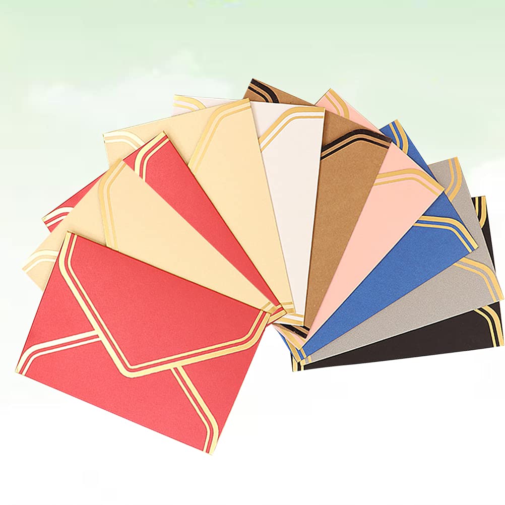 10-Pack Kraft Christmas Card Envelopes - Holiday Party Invitation Envelopes, Greeting Card Envelopes with Bronzing Details, Classic Style for Holiday Cards, Letters & Notes - Perfect for Christmas Party Invitations, Wedding Invites & Thank You Cards