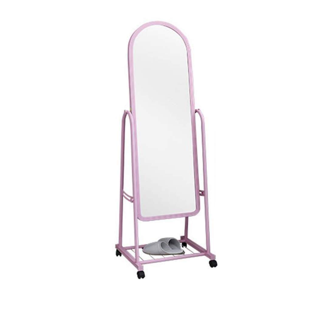 Pink Full-Length Floor Mirror with Adjustable Angle - 150x31cm Standing Dressing Mirror for Bedroom, Dorm & Vanity | Metal Frame, Portable & Space-Saving Design for Makeup, Outfit Checks & Home Decor