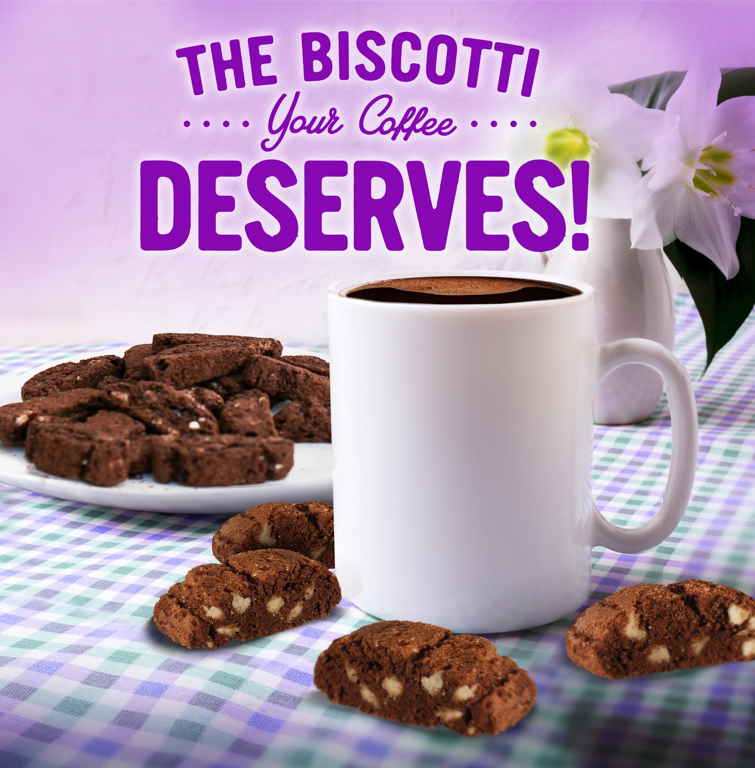 Cooper Street Twice Baked Brownie Chocolate Biscotti Cookies - Crunchy Italian Coffee Cookies | Low Calorie Kosher Snack for Adults & Kids | Dairy, Peanut & Soy Free (5oz) | Perfect with Coffee, Tea or as Dessert