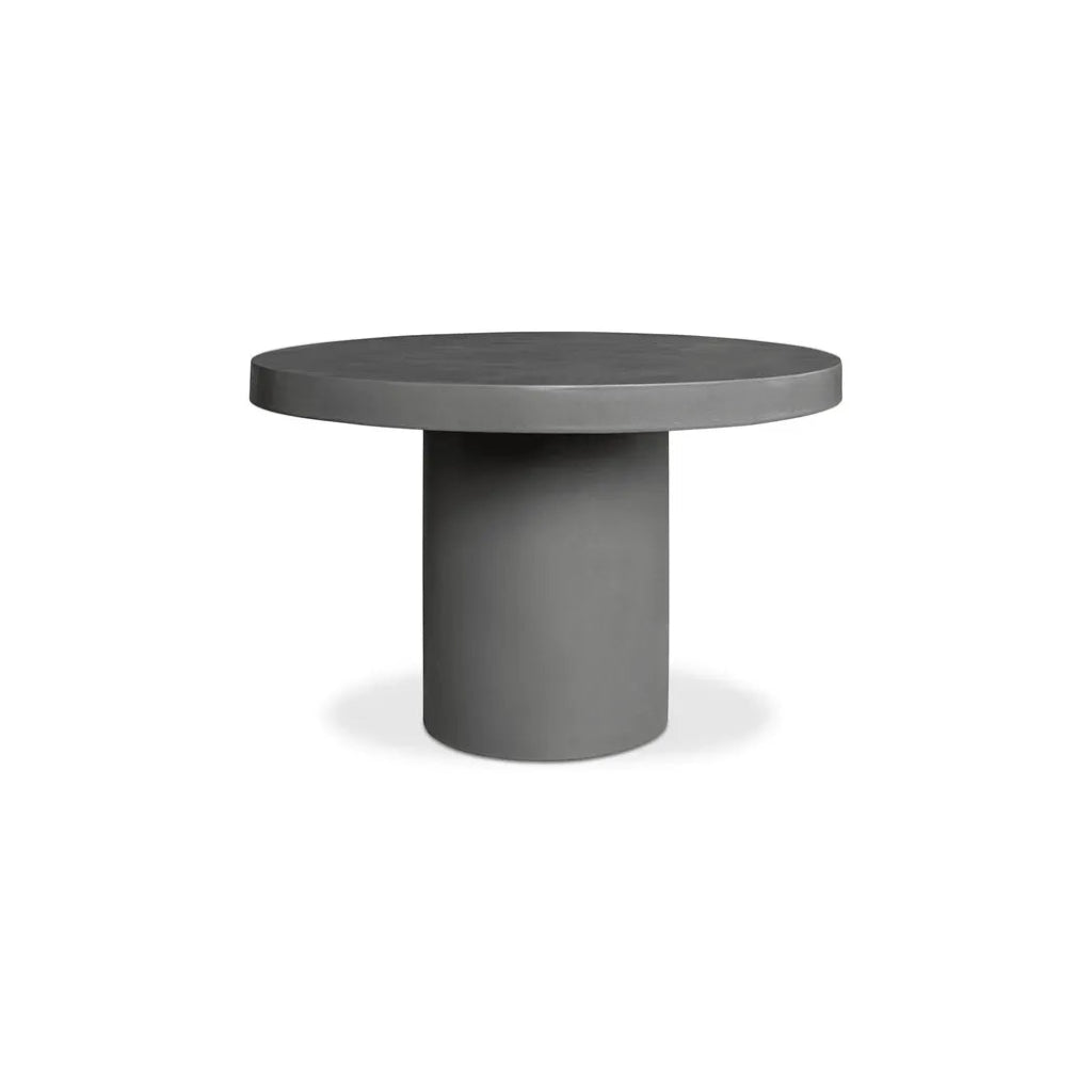 47 Inch Outdoor Dining Table - Modern Grey Patio Furniture for Garden, Backyard, and Poolside Gatherings