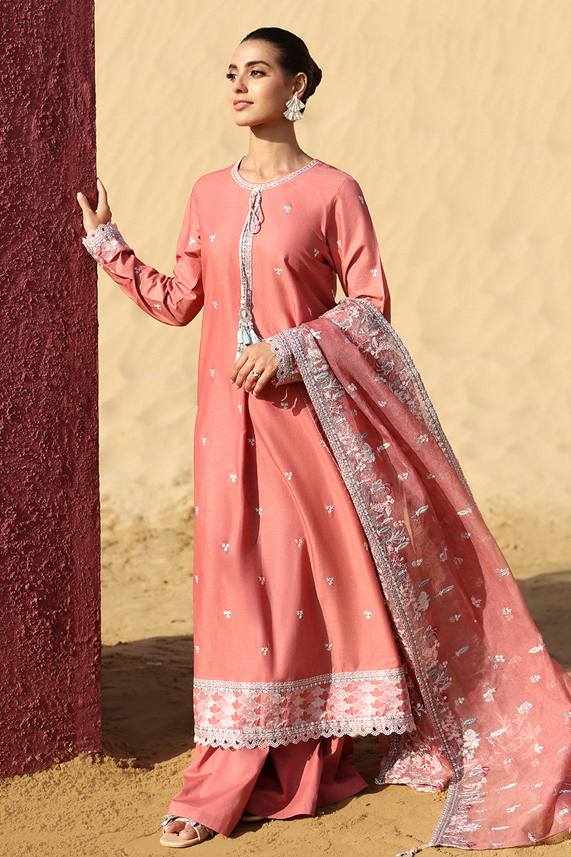 Mulberry Blush 3-Piece Outfit Set (Shirt, Trousers & Dupatta) - Elegant Women's Ethnic Wear for Weddings, Parties & Festive Occasions