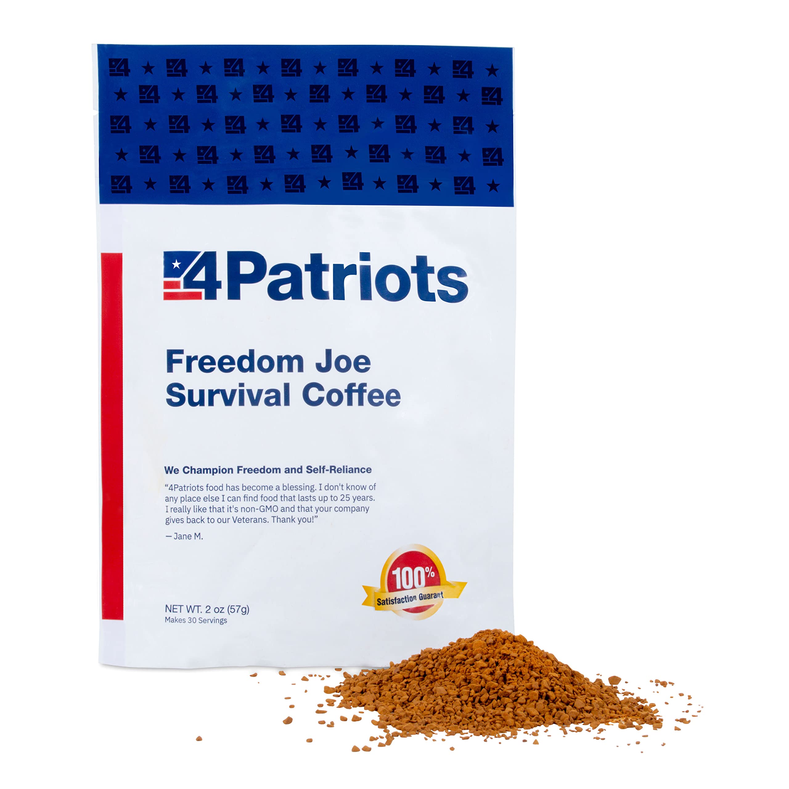 4Patriots 1-Week Emergency Food Supply & Survival Coffee Bundle - 25 Year Shelf Life, 72 Servings - Perfect for Camping, Hiking, and Disaster Preparedness