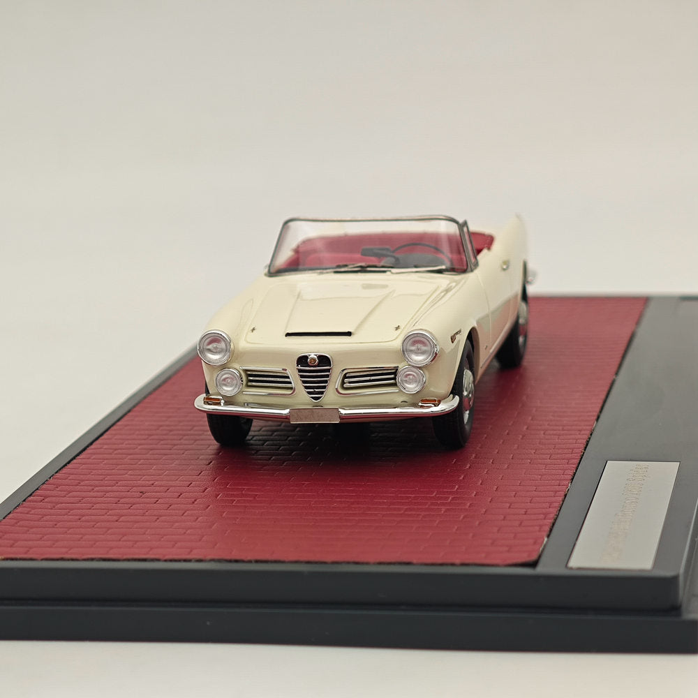 1/43 Scale Alfa Romeo 2600 Spider 1962-1965 White Resin Diecast Model Car - Limited Edition Collectible for Display & Italian Classic Car Enthusiasts