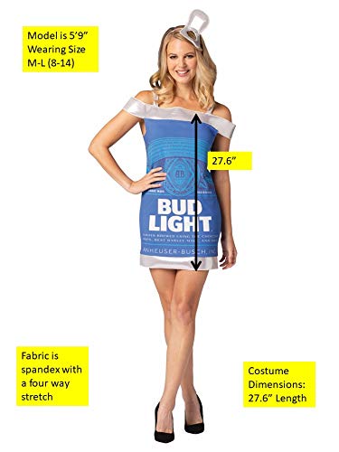 Bud Light Beer Can Adult Costume - Funny Beer Halloween Costume for Men & Women - Perfect for Halloween Parties, Themed Events & Cosplay