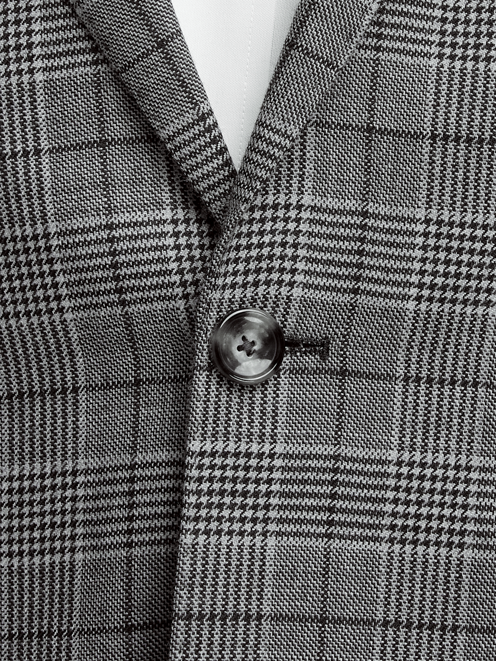 Wool Plaid Single Breasted Notch Lapel Blazer for Men - Classic Black & Grey Checkered Sport Coat | Perfect for Business Casual, Office Wear & Formal Events
