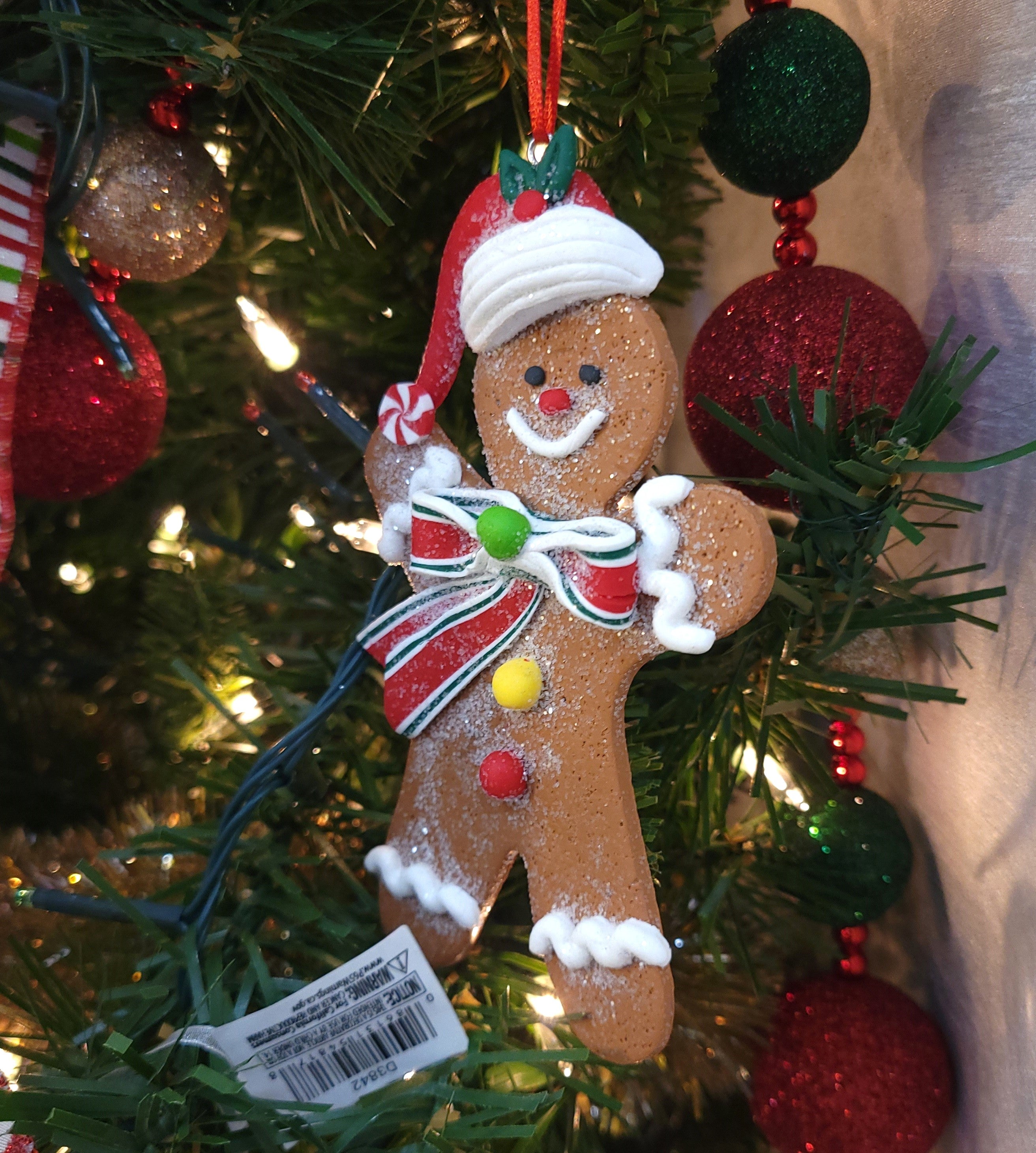 5 Pack Gingerbread Man Christmas Ornaments - Festive Holiday Decor for Tree, Home, and Gifts (Perfect for Xmas Party, DIY Crafts & Winter Decorations)