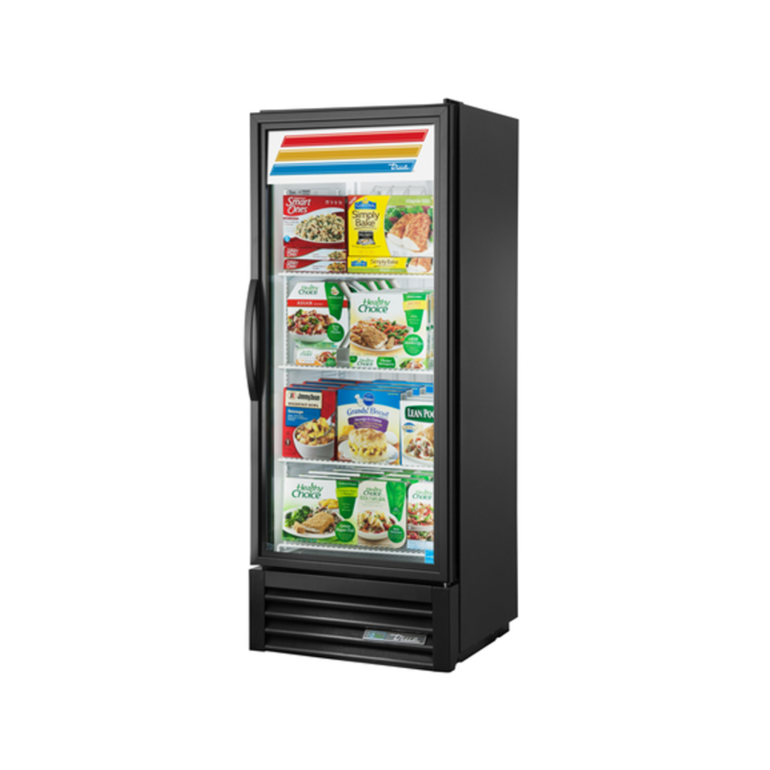 True 25 Merchandising Freezer with 1 Glass Door - White GDM-12F Commercial Refrigerator for Restaurants, Cafes & Convenience Stores - Energy Efficient Display Freezer with LED Lighting