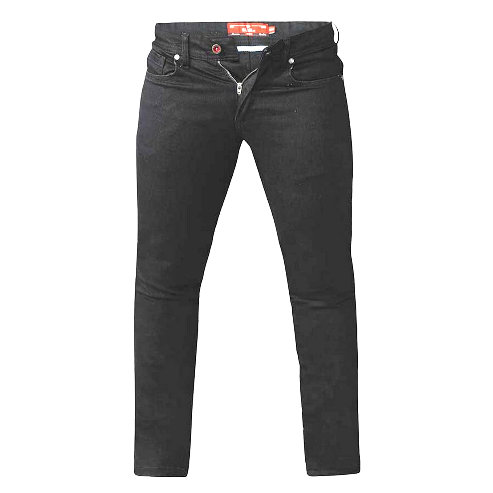 Duke Men's Claude King Size Tapered Fit Stretch Jeans (54L) - Black | Comfortable Slim Fit Denim Pants for Casual Wear & Everyday Use
