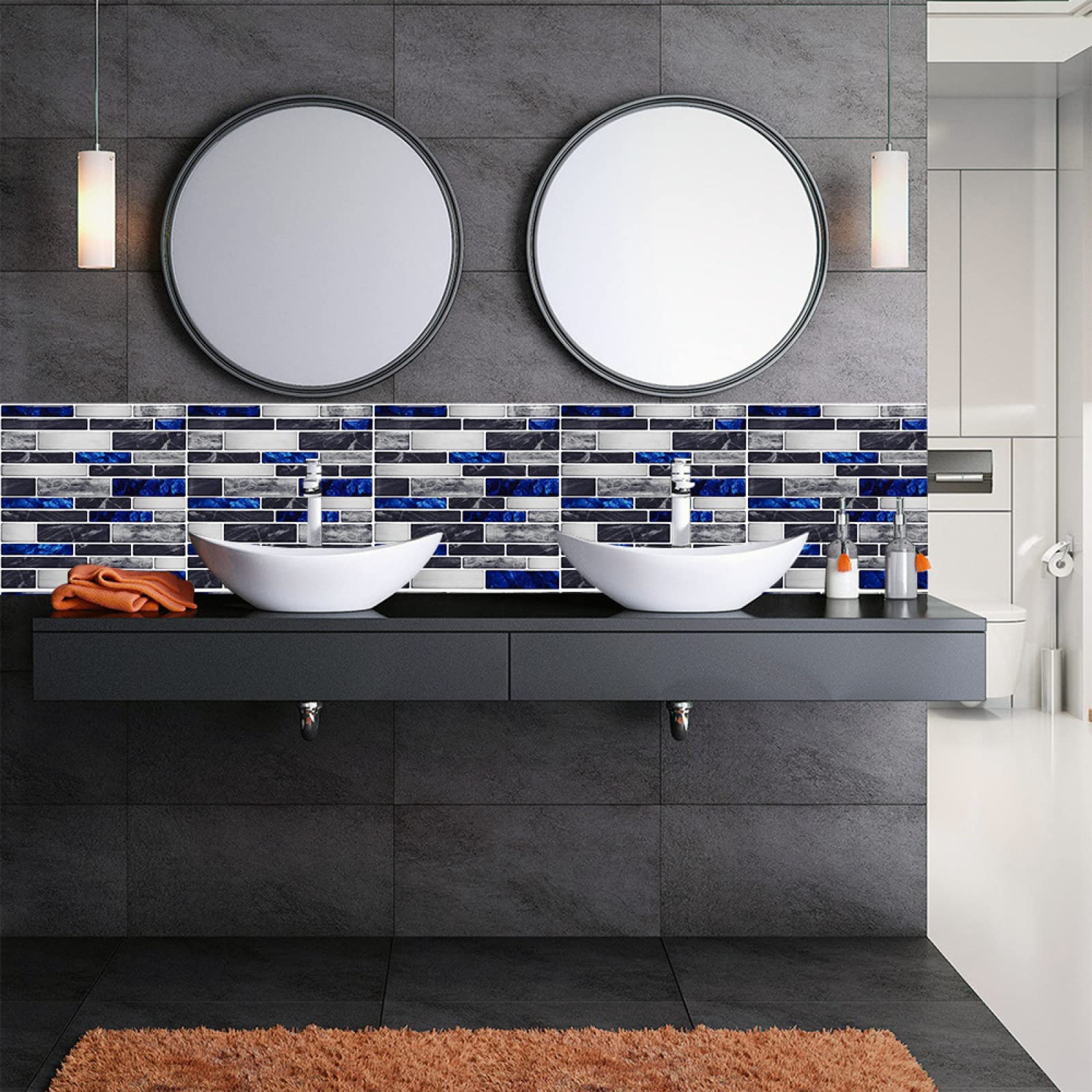 Peel and Stick Marble Tile Stickers - 20cm x 20cm (10 Pack) - Self-Adhesive Wall Decals for Kitchen, Bathroom, Home Renovation - Waterproof & Oil-Resistant - Perfect for Backsplash, Countertops & Furniture Makeover