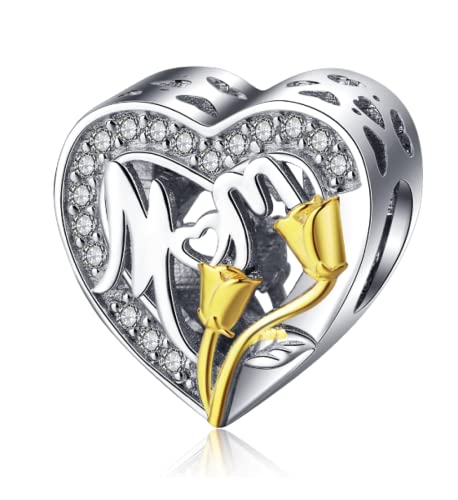 Mom Gold Tulip Heart