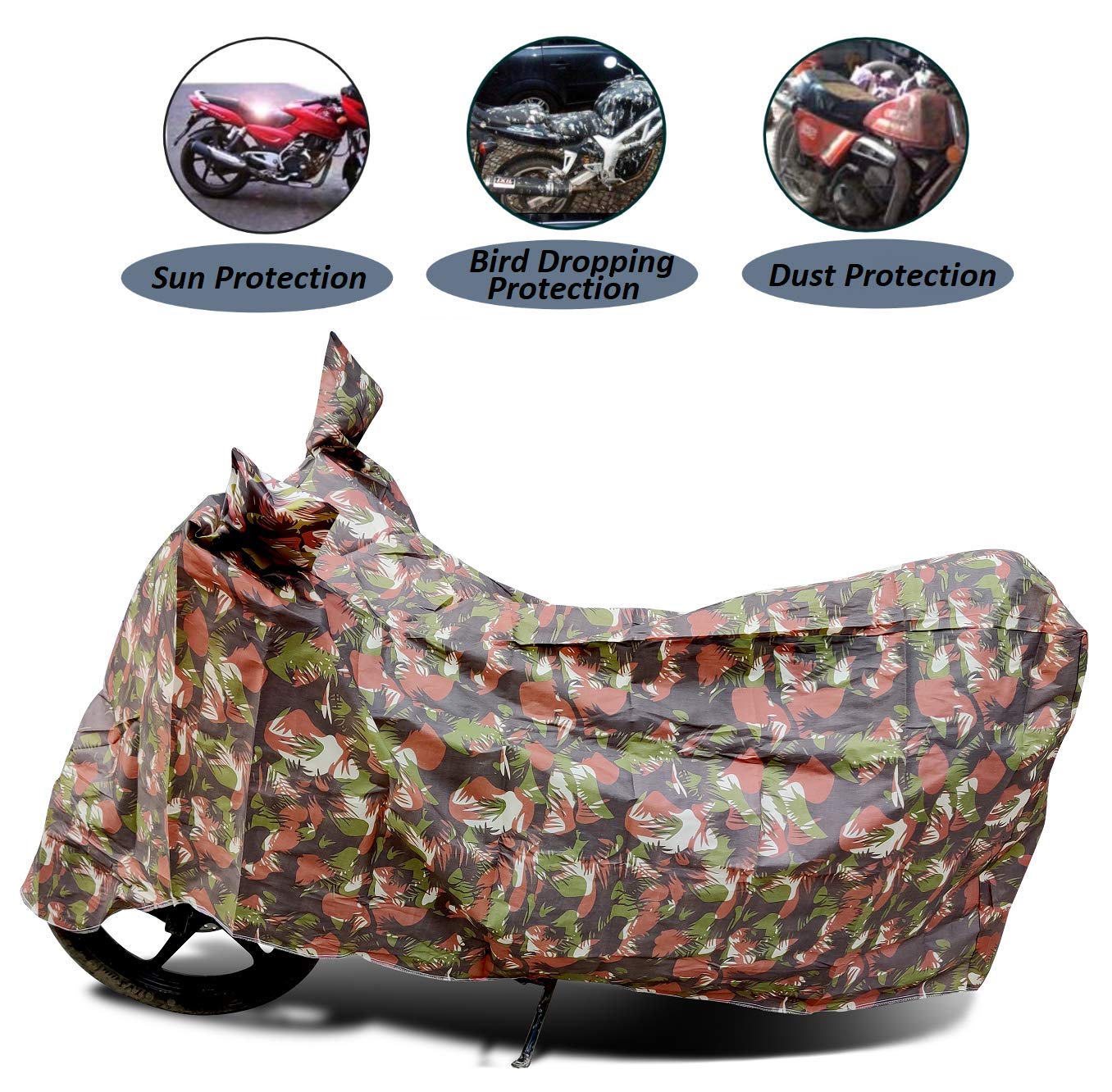 Waterproof Auto Hub Navi Bike Cover - Durable Motorcycle Body Cover for All Weather Protection (Jungle Camo Design) - Perfect for Outdoor Storage, Travel & Rainy Day Commutes