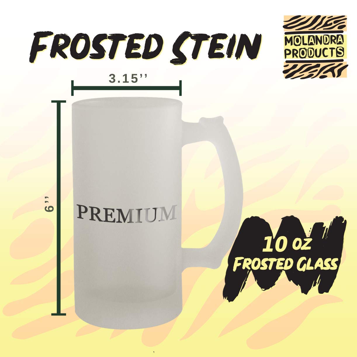16oz Frosted Glass Beer Stein with Gun Design - Perfect for Home Bars, Man Caves & Hunting Themed Parties