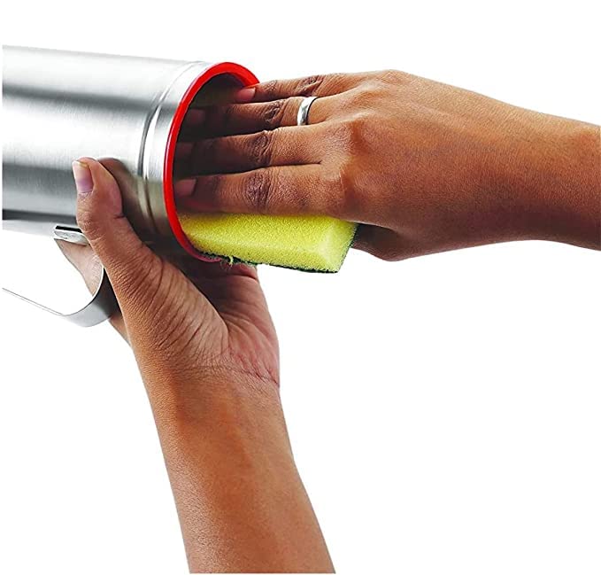 Premium Stainless Steel Cooking Oil Dispenser with Precision Nozzle - 1 Liter (1000ml) Oil Bottle with Handle for Kitchen, Restaurant & Baking - Leakproof Oil Container & Pourer (Pack of 2) - Perfect for Olive Oil, Canola Oil & Salad Dressing