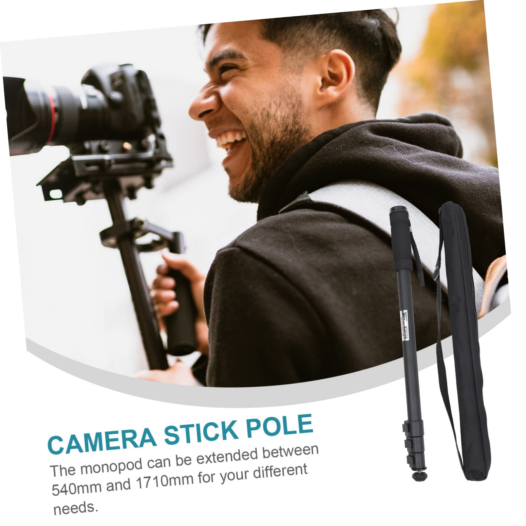 HOMSFOU Aluminum Alloy Telescopic Monopod Tripod Stand for DSLR Camera & Smartphone - Portable Phone Tripod with Adjustable Height WT1003 - Perfect for Travel, Vlogging, Photography & Live Streaming