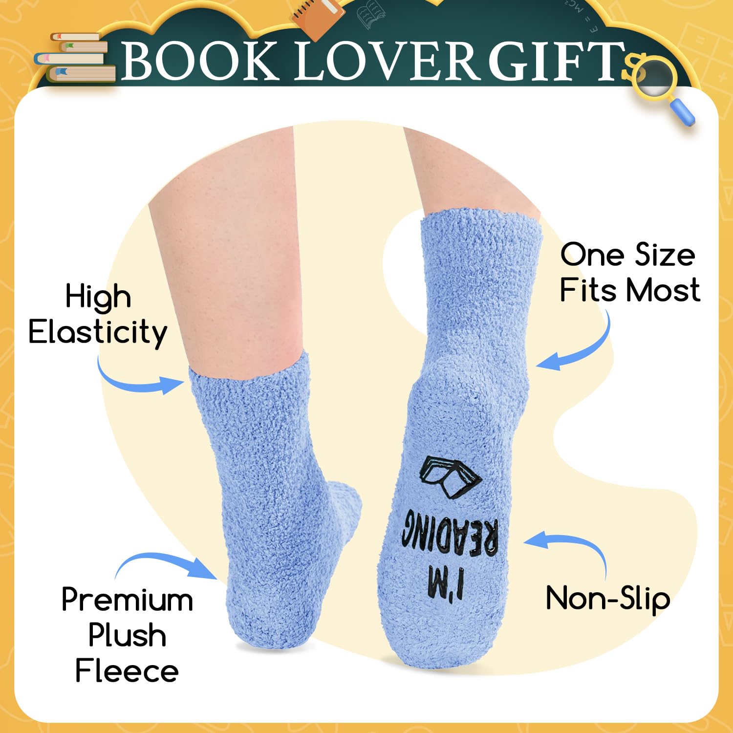HappyPop 2025 Teacher Appreciation & Graduation Gifts - Funny Book Lover Socks for Women & Men - Perfect Reading Gifts for Librarians, Bookworms & Educators (Great for Classrooms, Book Clubs & Cozy Reading Nights)