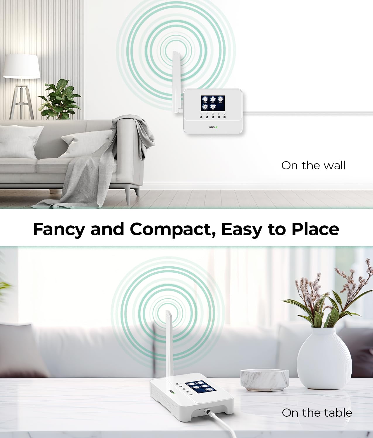 Atcall 5G 4G LTE Cell Phone Signal Booster for Home & Office - Covers Up to 3,000 Sq Ft, LCD Display, Compatible with All Canadian Carriers (Rogers/Bell/TELUS) | ISED Approved | Perfect for Rural Areas, Basements & Weak Signal Zones