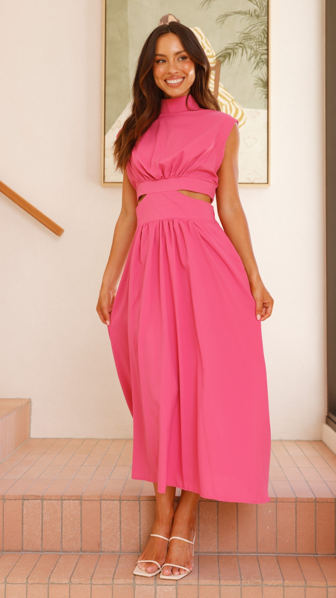 Maddison Midi Dress in Hot Pink | Flowy Summer Dress for Women | Perfect for Parties, Weddings & Date Nights