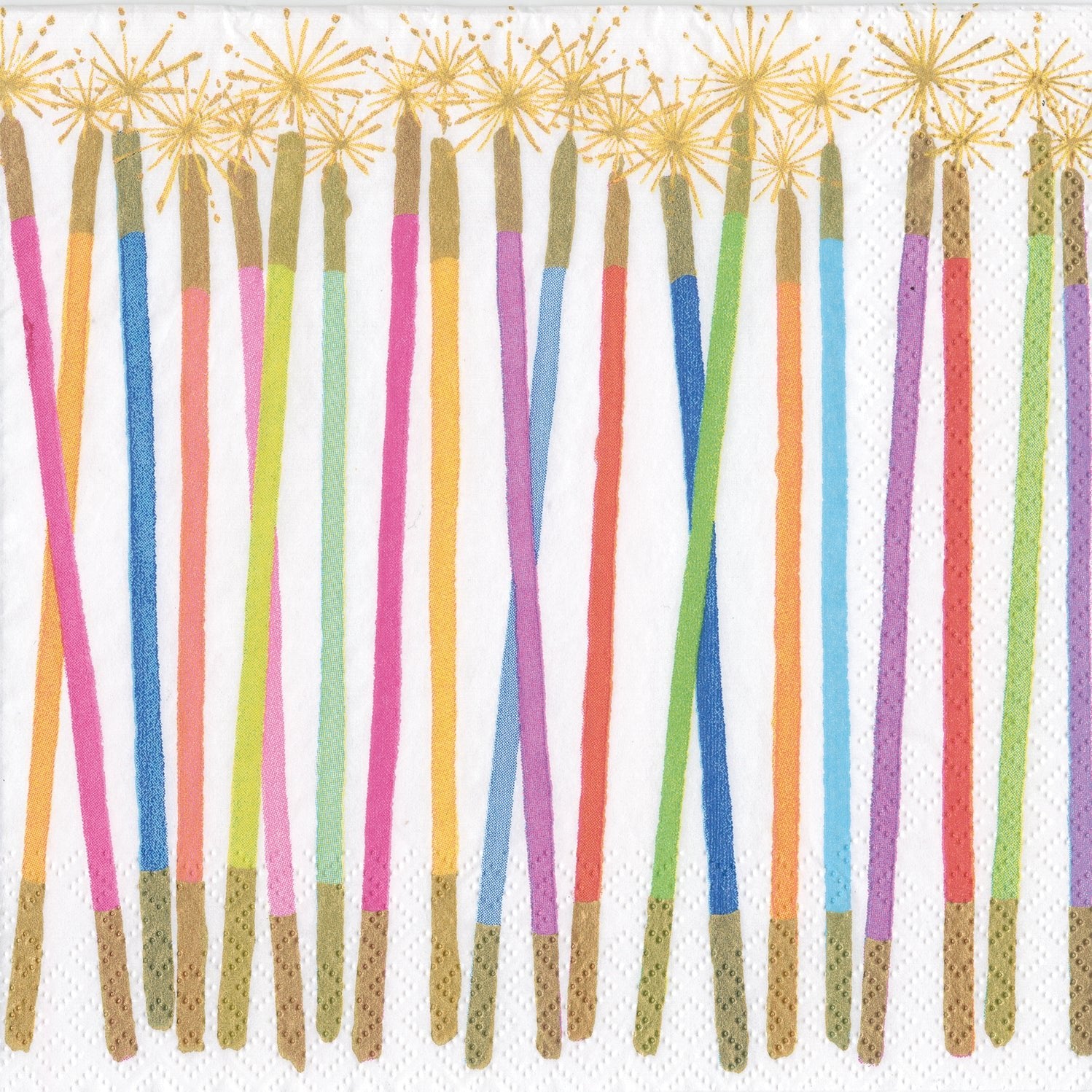 Elegant Cocktail Napkins with Candle Design - Perfect for Parties, Weddings & Home Decor | Caspari Premium Paper Napkins